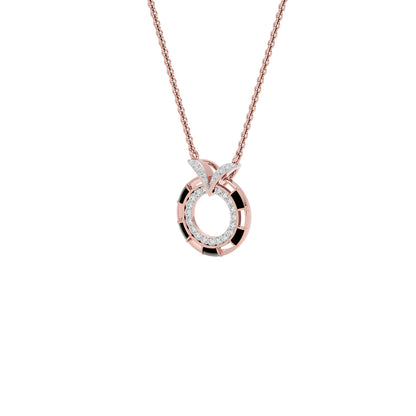 Ebon Circle Fashion Diamond Pendant 18 KT / Rose Gold
