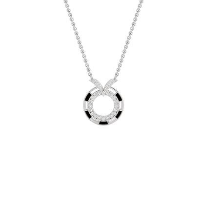 Ebon Circle Fashion Diamond Pendant 18 KT / White Gold