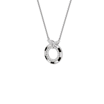 Ebon Circle Fashion Diamond Pendant 18 KT / White Gold