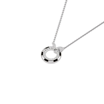 Ebon Circle Fashion Diamond Pendant 18 KT / White Gold