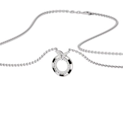Ebon Circle Fashion Diamond Pendant 18 KT / White Gold