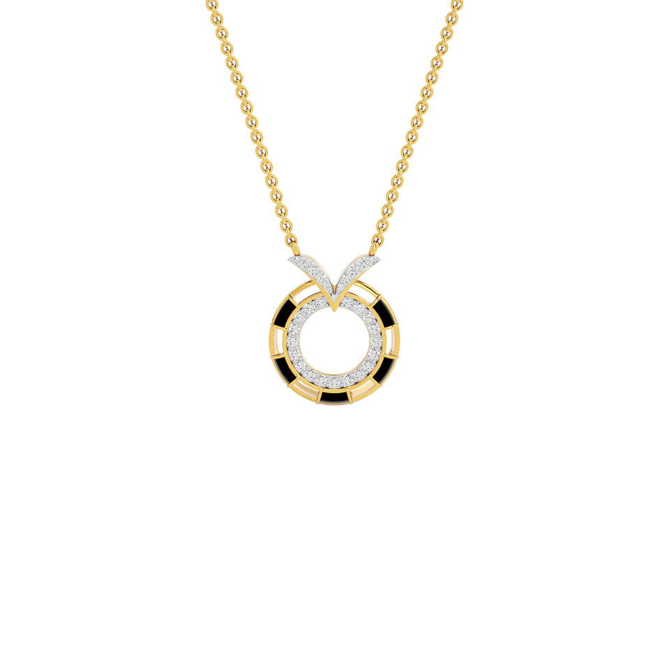 Ebon Circle Fashion Diamond Pendant 18 KT / Yellow Gold