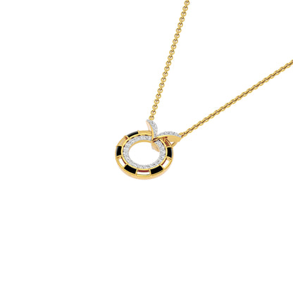 Ebon Circle Fashion Diamond Pendant 18 KT / Yellow Gold