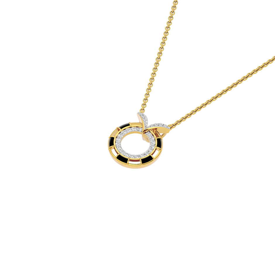 Ebon Circle Fashion Diamond Pendant 18 KT / Yellow Gold