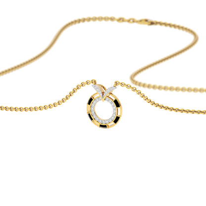 Ebon Circle Fashion Diamond Pendant 18 KT / Yellow Gold