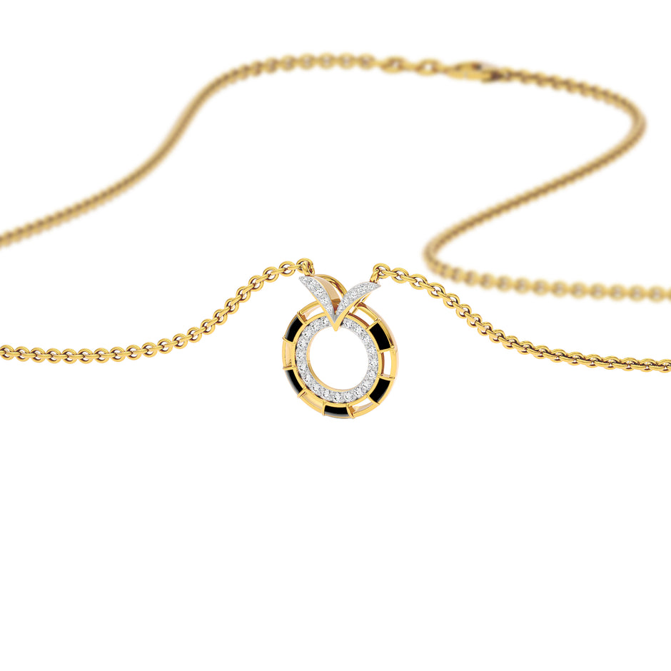 Ebon Circle Fashion Diamond Pendant 18 KT / Yellow Gold