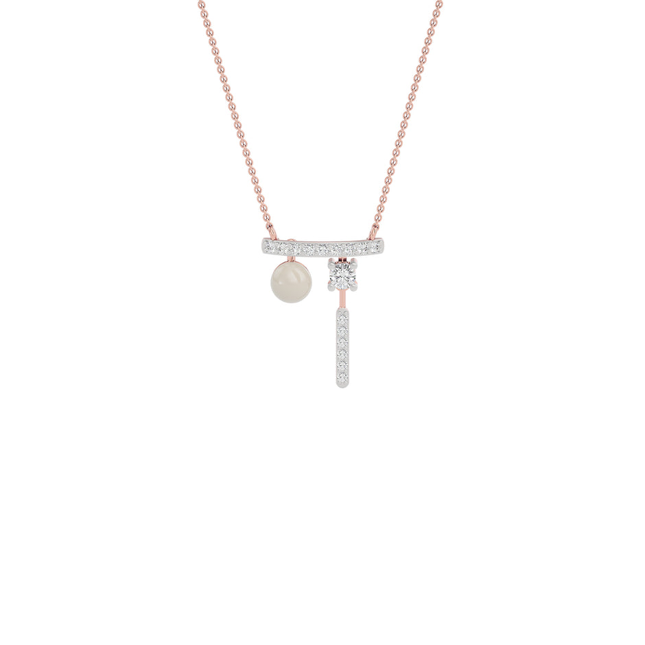Pink Drip Fashion Diamond Pendant 18 KT / Rose Gold