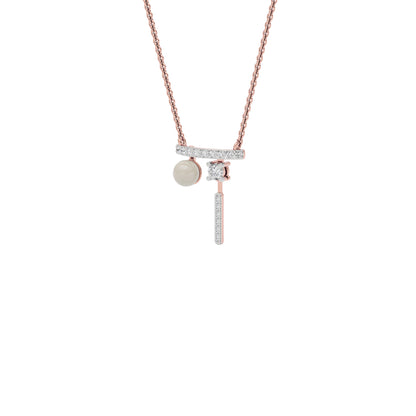 Pink Drip Fashion Diamond Pendant 18 KT / Rose Gold