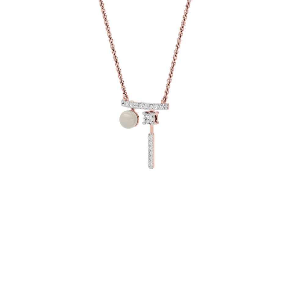 Pink Drip Fashion Diamond Pendant 18 KT / Rose Gold
