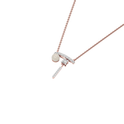 Pink Drip Fashion Diamond Pendant 18 KT / Rose Gold