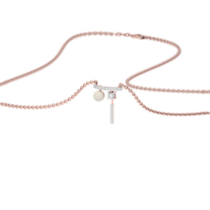 Pink Drip Fashion Diamond Pendant 18 KT / Rose Gold
