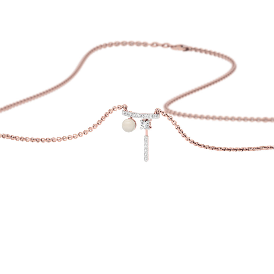 Pink Drip Fashion Diamond Pendant 18 KT / Rose Gold