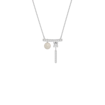 Pink Drip Fashion Diamond Pendant 18 KT / White Gold