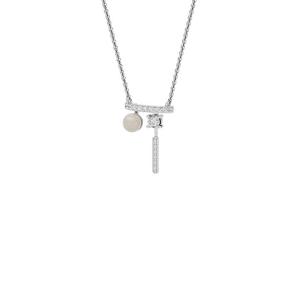 Pink Drip Fashion Diamond Pendant 18 KT / White Gold