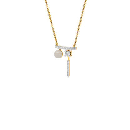 Pink Drip Fashion Diamond Pendant 18 KT / Yellow Gold