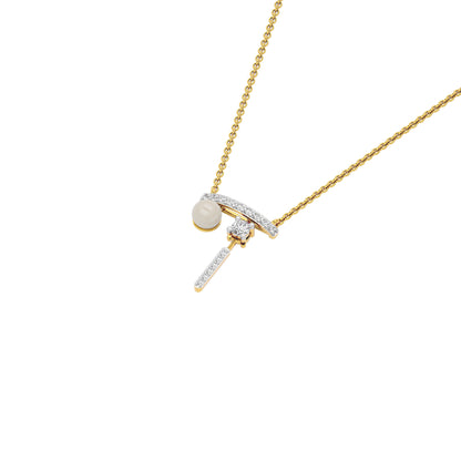 Pink Drip Fashion Diamond Pendant 18 KT / Yellow Gold