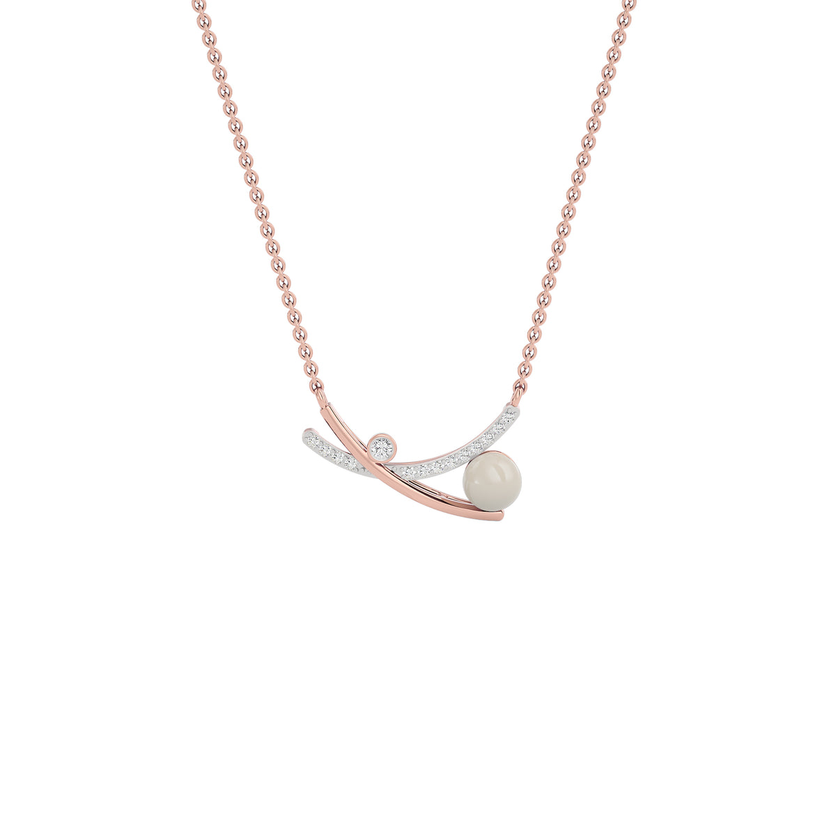 Pebble Glint Fashion Diamond Pendant 18 KT / Rose Gold