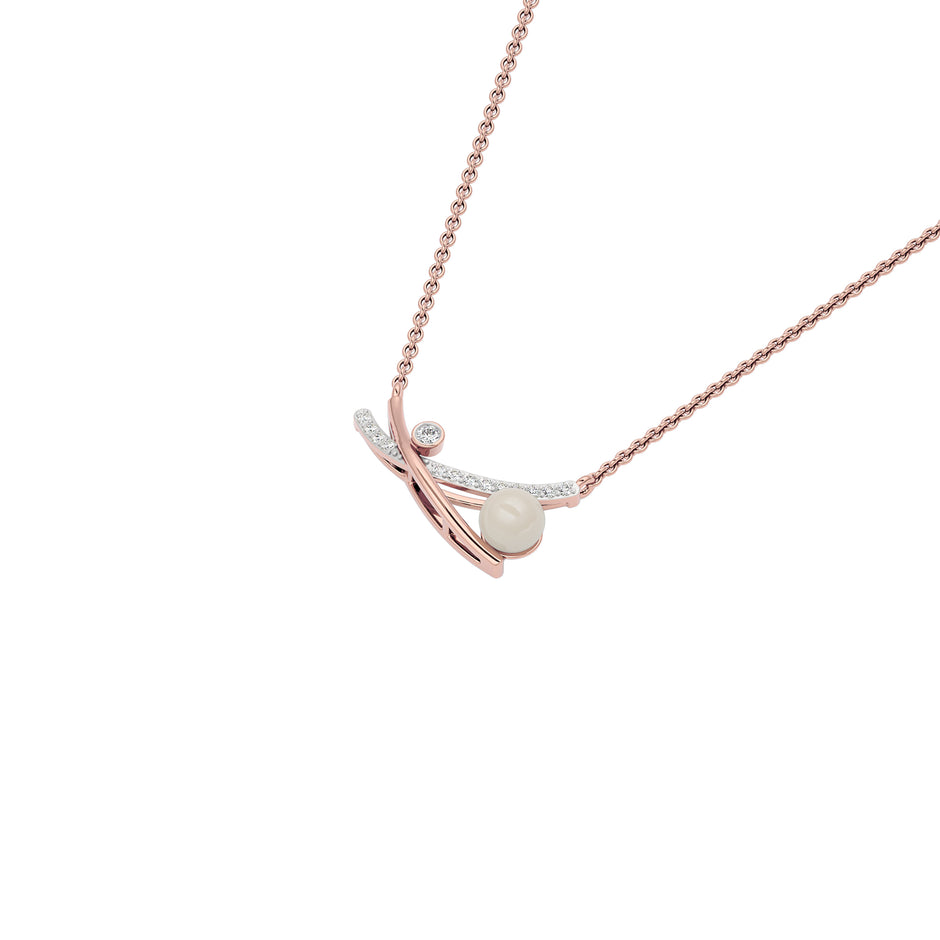 Pebble Glint Fashion Diamond Pendant 18 KT / Rose Gold