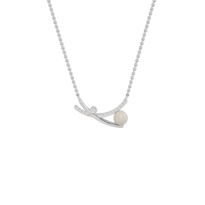 Pebble Glint Fashion Diamond Pendant 18 KT / White Gold