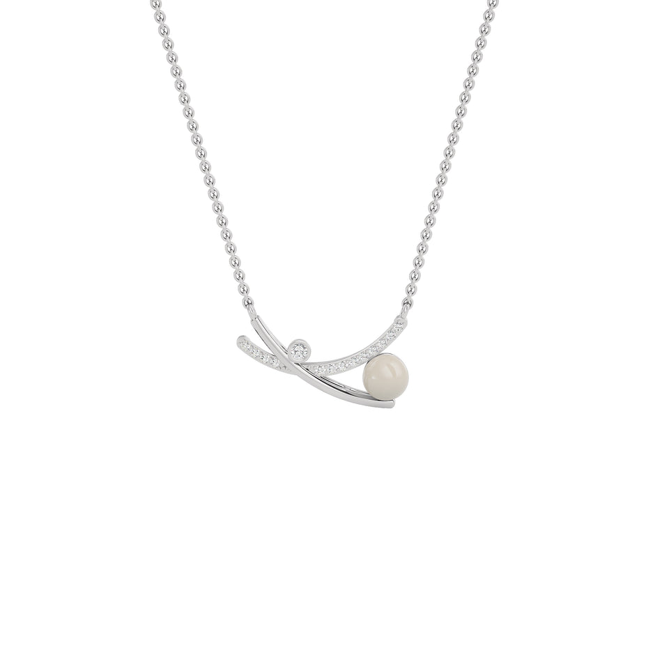 Pebble Glint Fashion Diamond Pendant 18 KT / White Gold