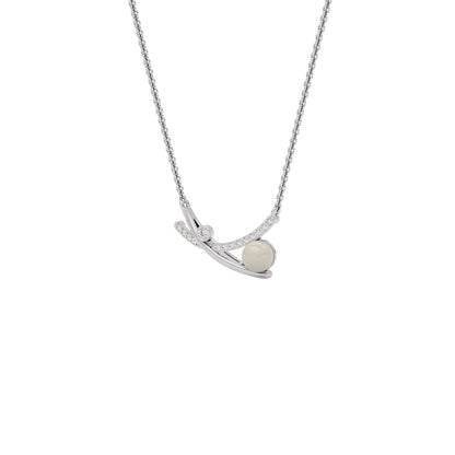 Pebble Glint Fashion Diamond Pendant 18 KT / White Gold