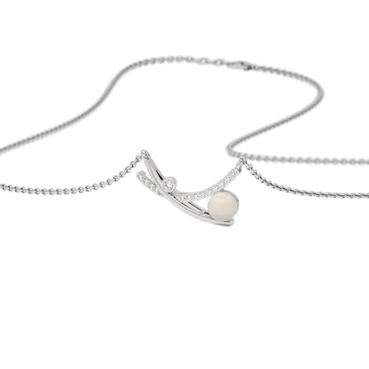 Pebble Glint Fashion Diamond Pendant 18 KT / White Gold