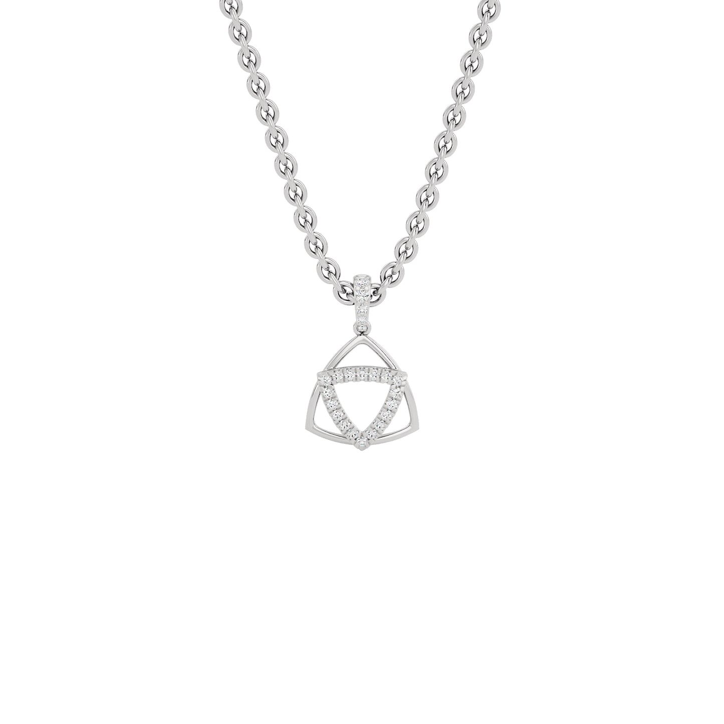 Reverse Charm Fashion Diamond Pendant 18 KT / White Gold