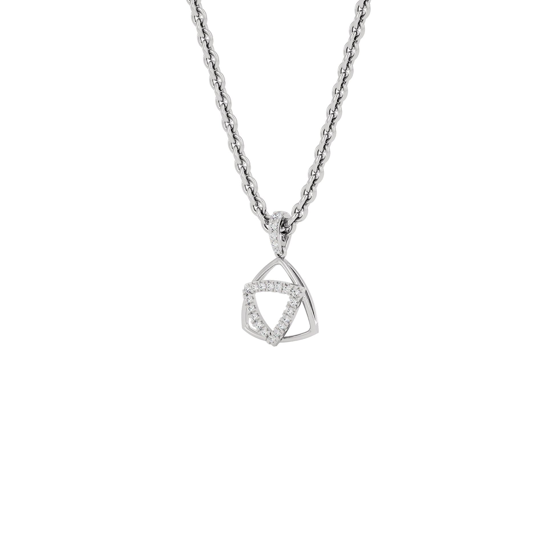 Reverse Charm Fashion Diamond Pendant 18 KT / White Gold