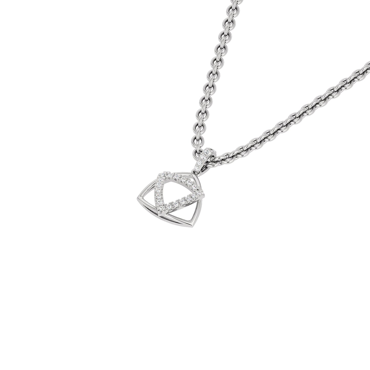 Reverse Charm Fashion Diamond Pendant 18 KT / White Gold