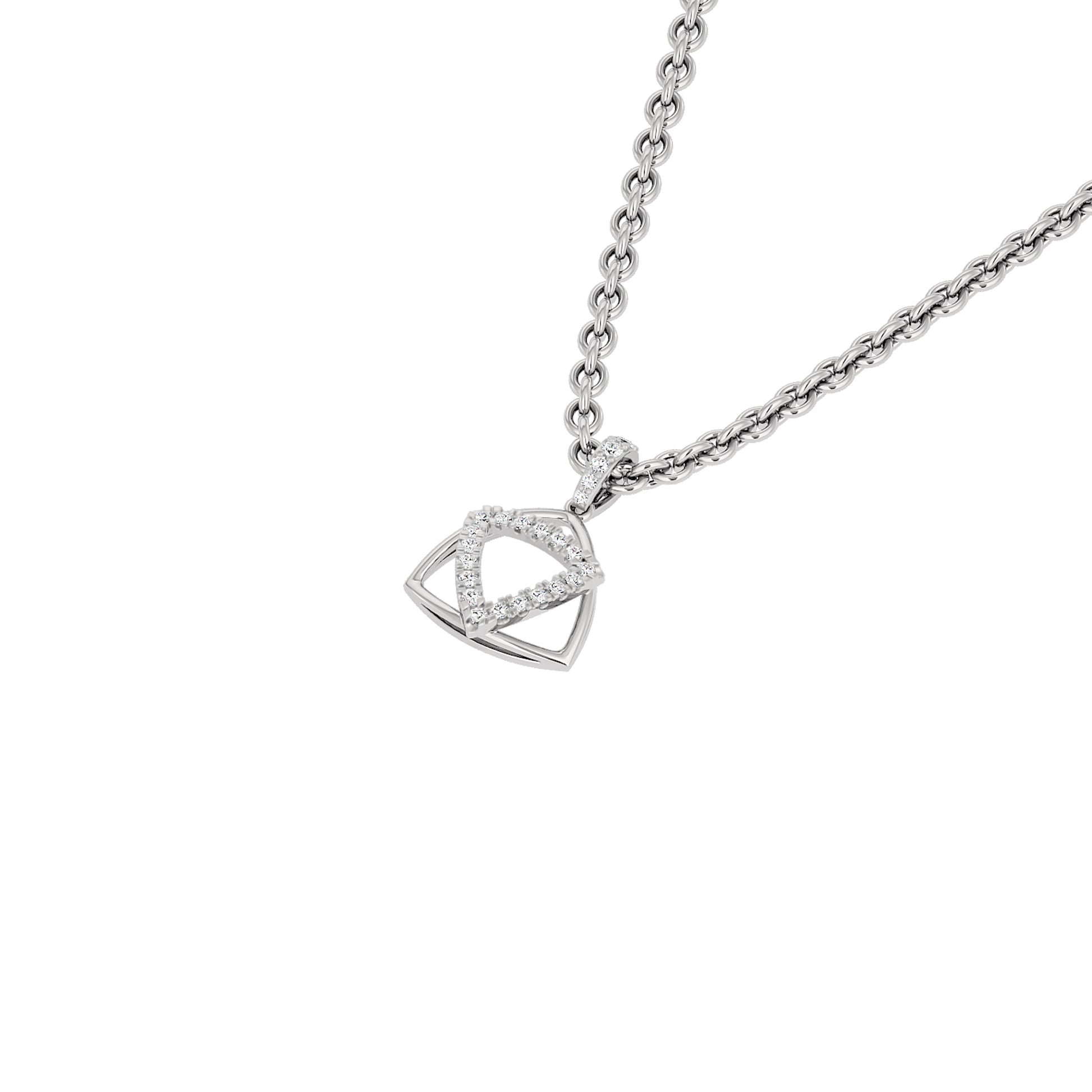 Reverse Charm Fashion Diamond Pendant 18 KT / White Gold