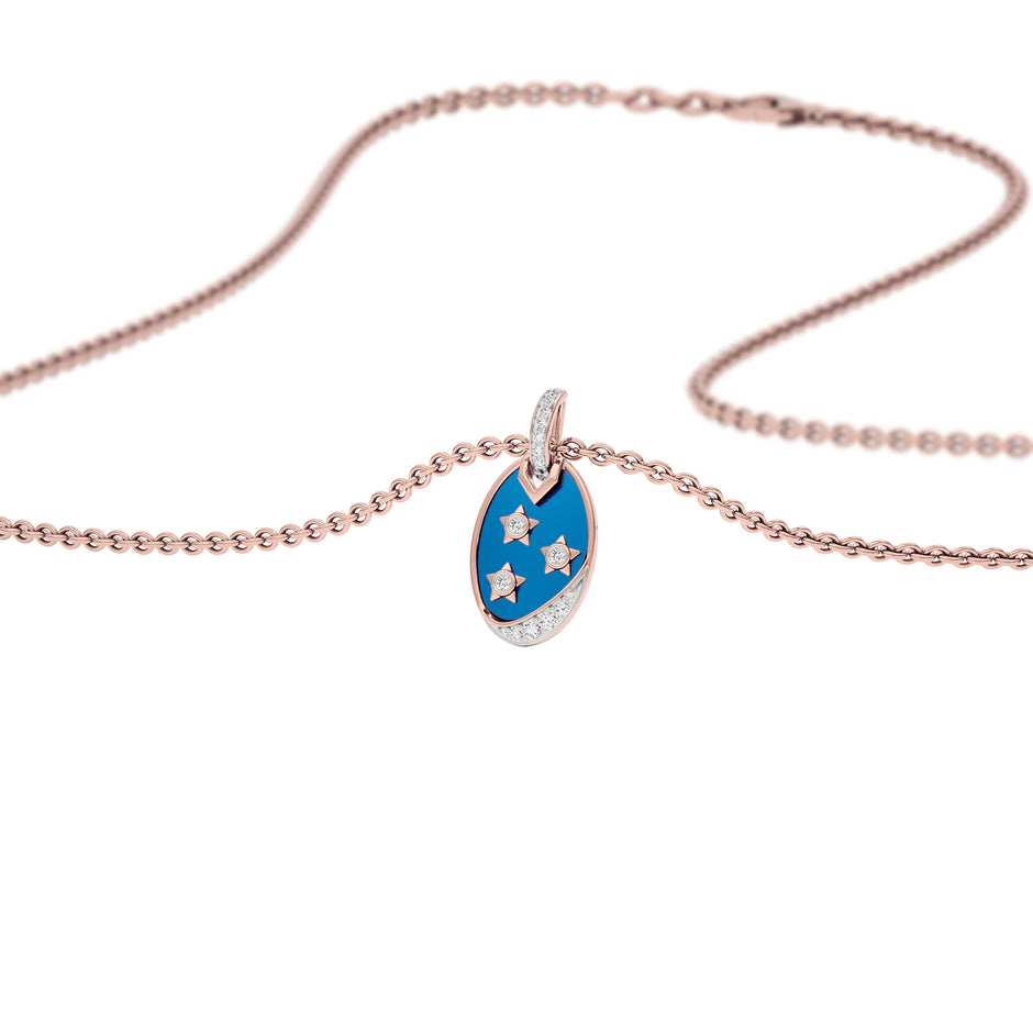 Cobalt Dreams Fashion Diamond Pendant 18 KT / Rose Gold