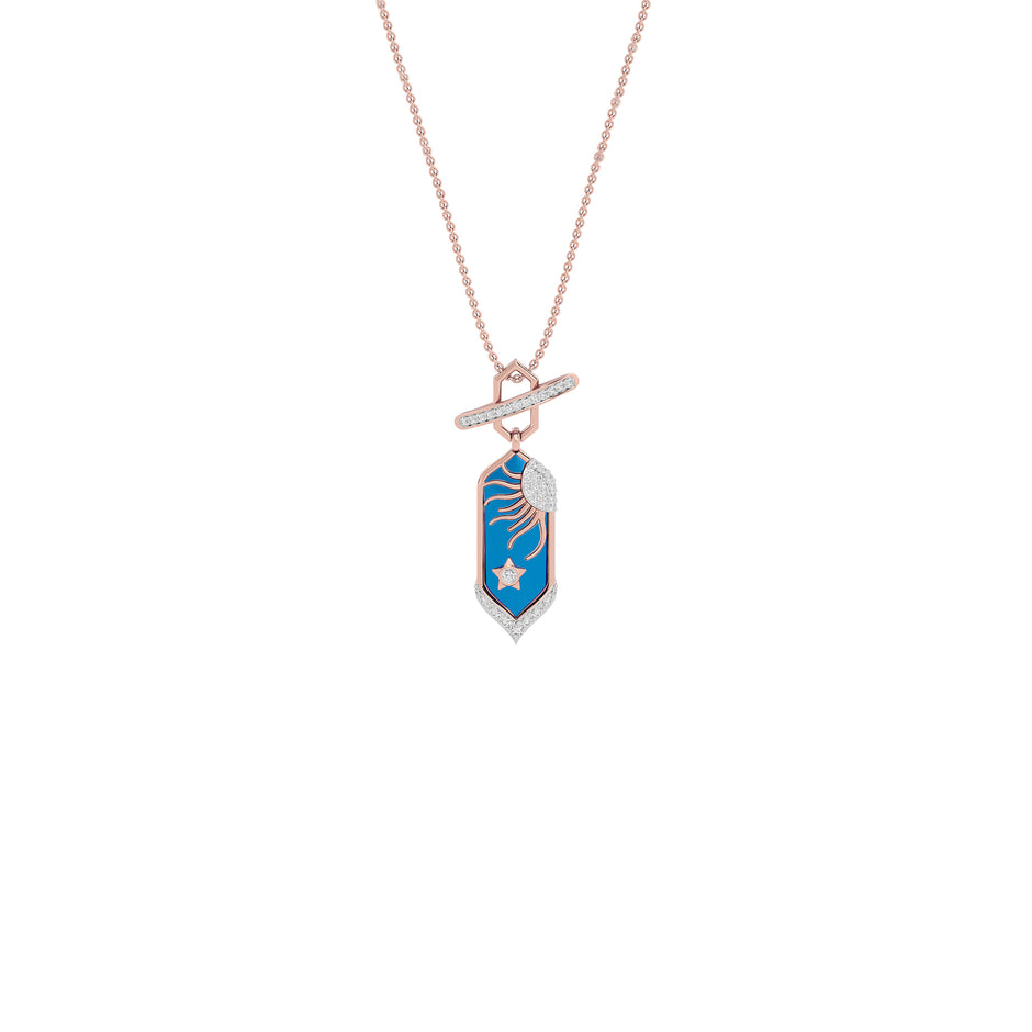 Aqua Glow Fashion Diamond Pendant 18 KT / Rose Gold