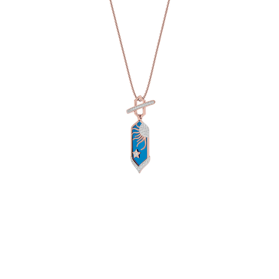 Aqua Glow Fashion Diamond Pendant 18 KT / Rose Gold
