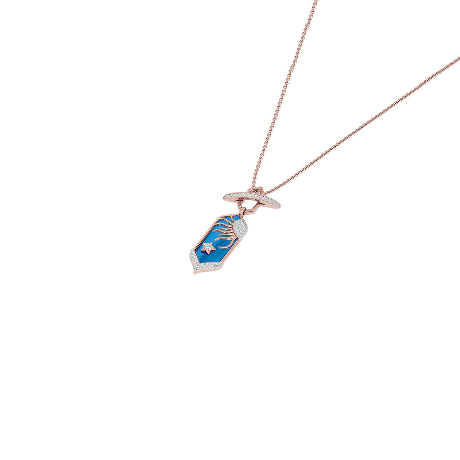 Aqua Glow Fashion Diamond Pendant 18 KT / Rose Gold