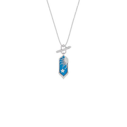 Aqua Glow Fashion Diamond Pendant 18 KT / White Gold