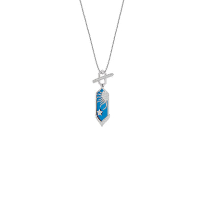 Aqua Glow Fashion Diamond Pendant 18 KT / White Gold