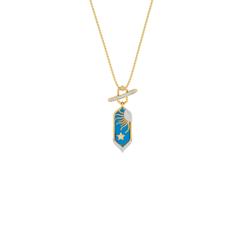 Aqua Glow Fashion Diamond Pendant 18 KT / Yellow Gold
