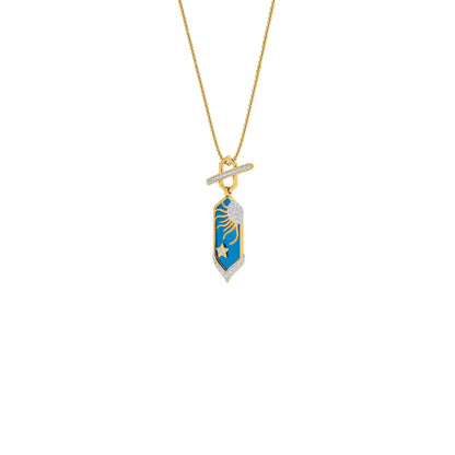 Aqua Glow Fashion Diamond Pendant 18 KT / Yellow Gold