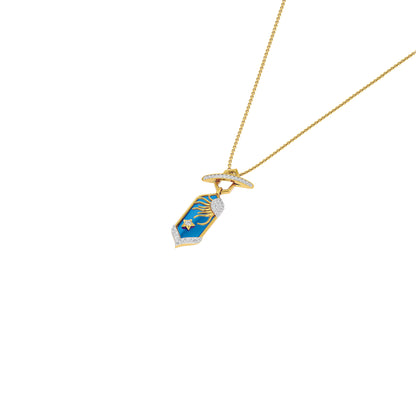 Aqua Glow Fashion Diamond Pendant 18 KT / Yellow Gold