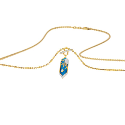 Aqua Glow Fashion Diamond Pendant 18 KT / Yellow Gold