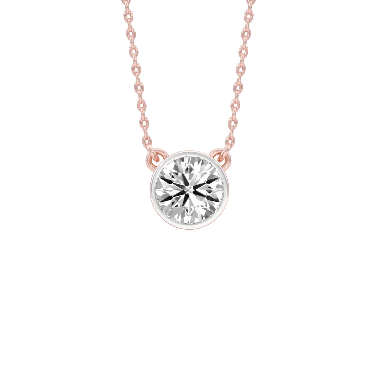 Bold Yet Small Diamond Pendant 18 KT / Rose Gold