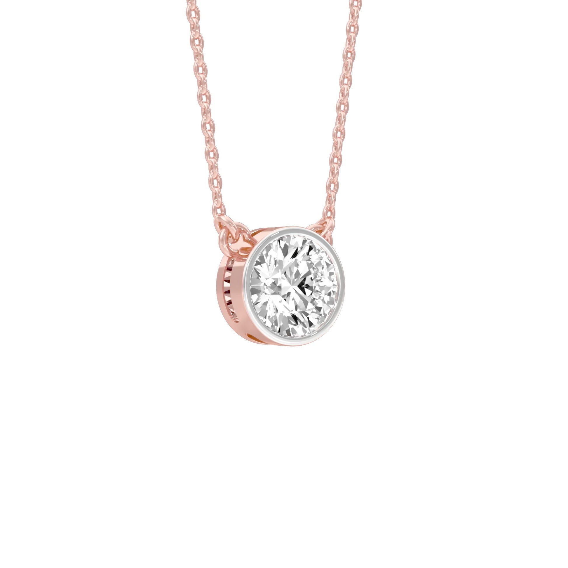 Bold Yet Small Diamond Pendant 18 KT / Rose Gold