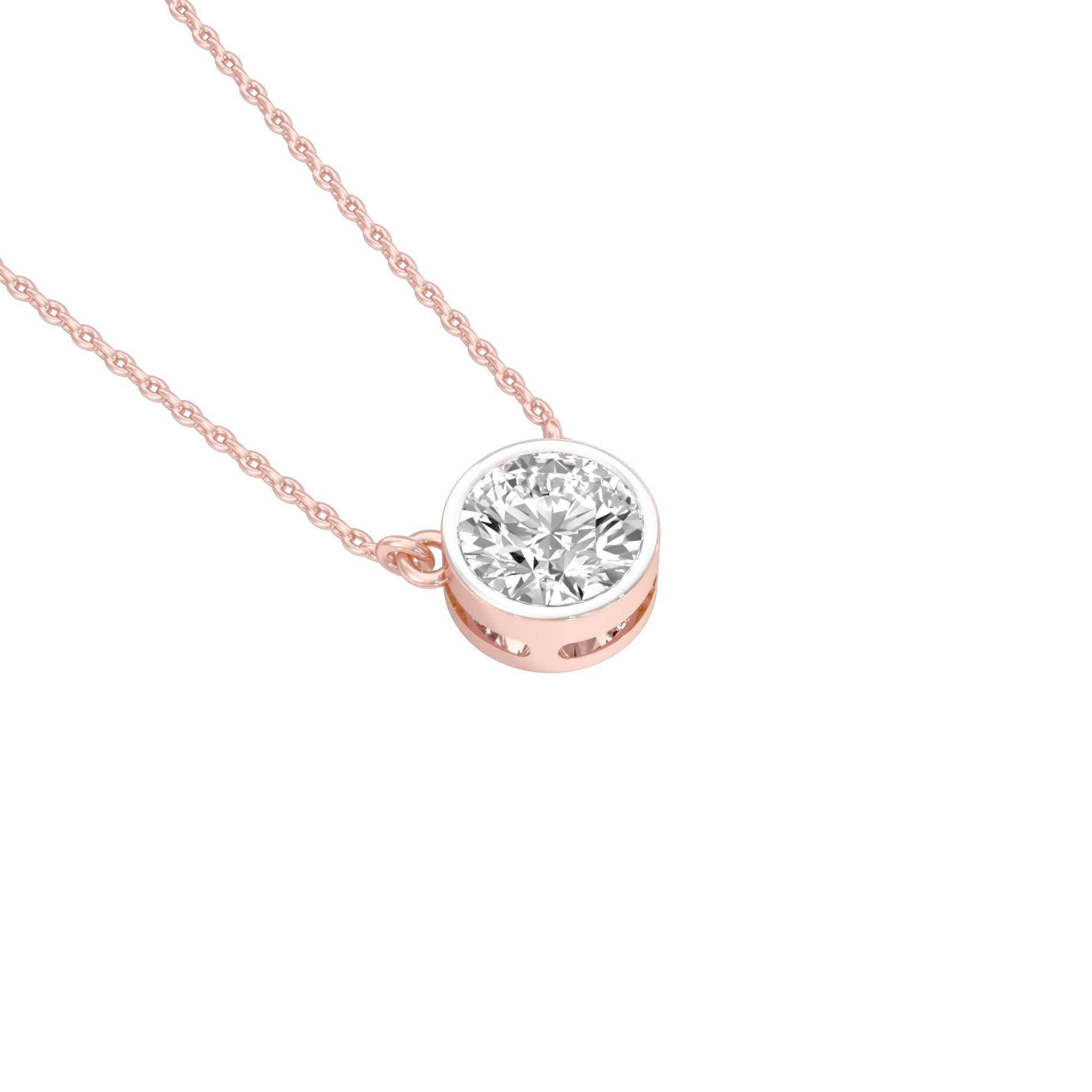 Bold Yet Small Diamond Pendant 18 KT / Rose Gold