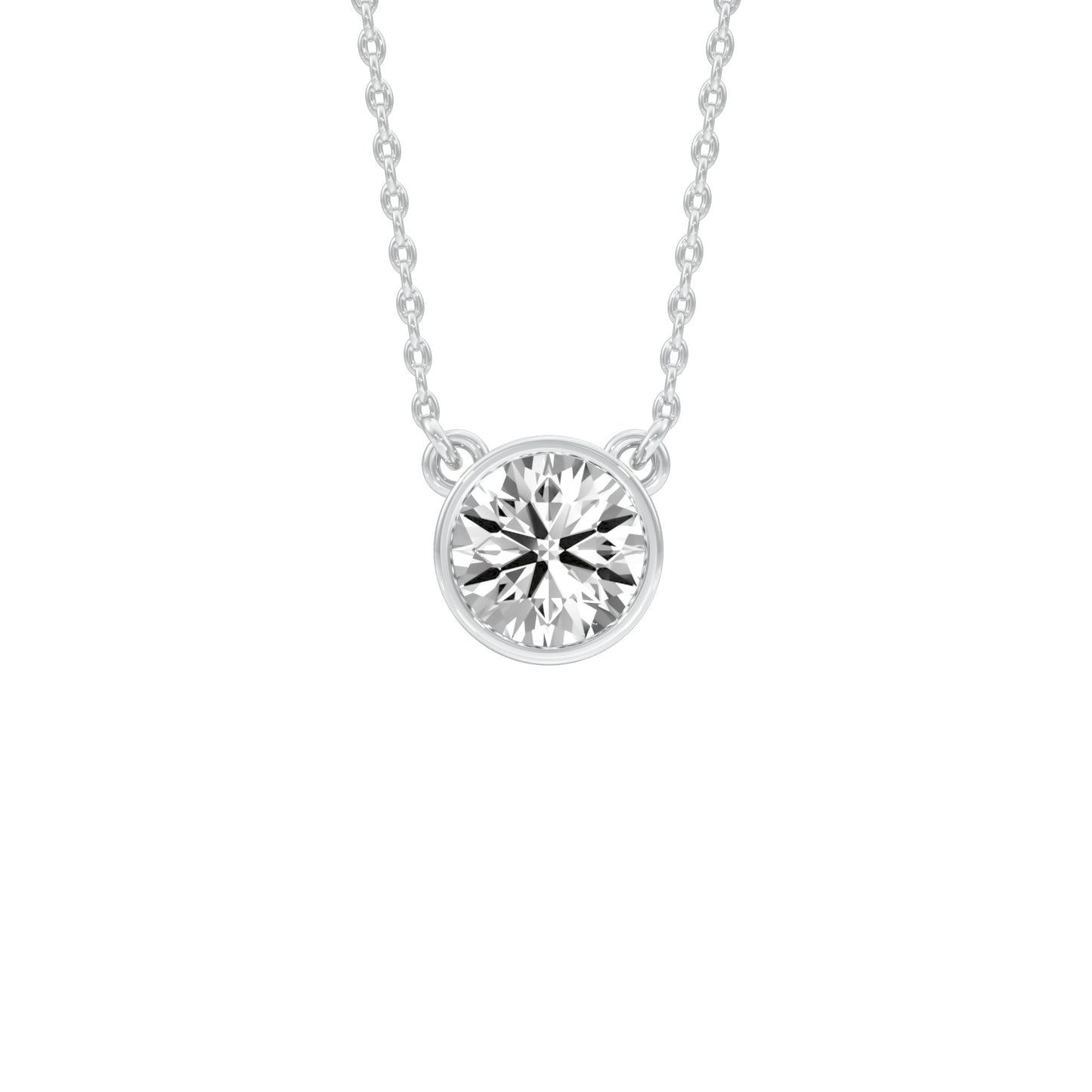 Bold Yet Small Diamond Pendant 18 KT / White Gold