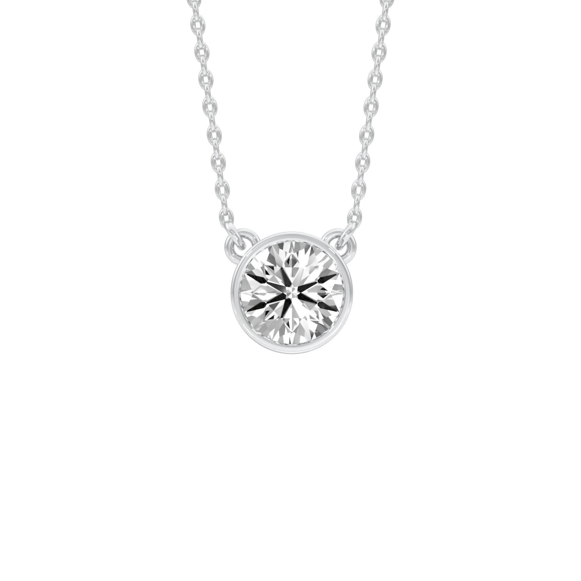Bold Yet Small Diamond Pendant 18 KT / White Gold