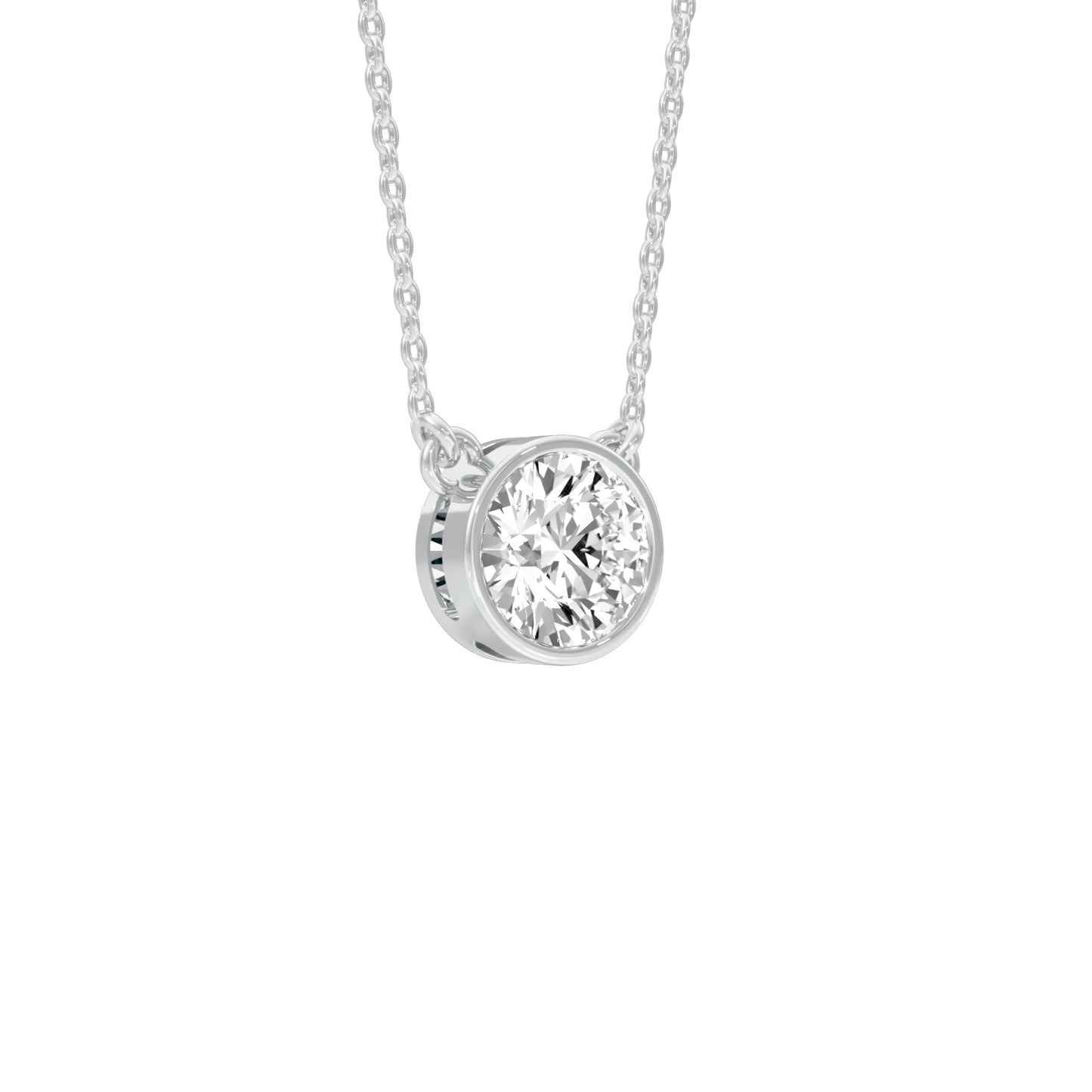 Bold Yet Small Diamond Pendant 18 KT / White Gold