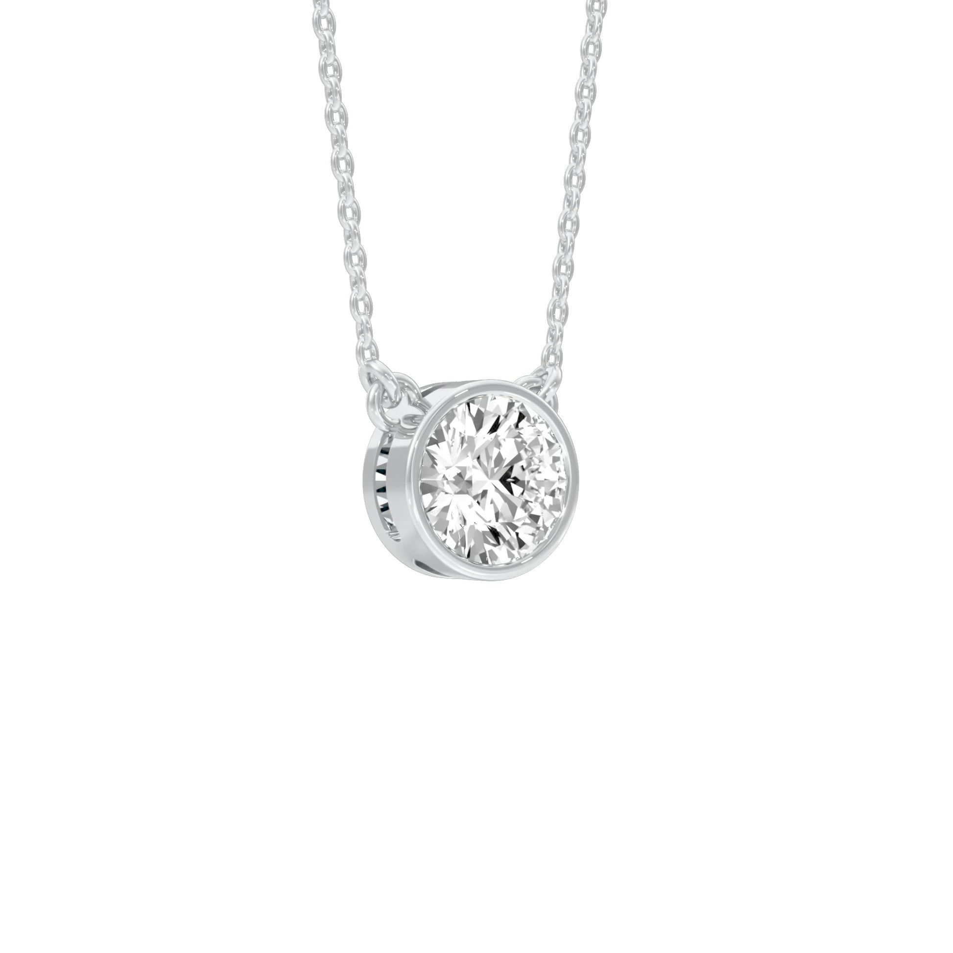 Bold Yet Small Diamond Pendant 18 KT / White Gold