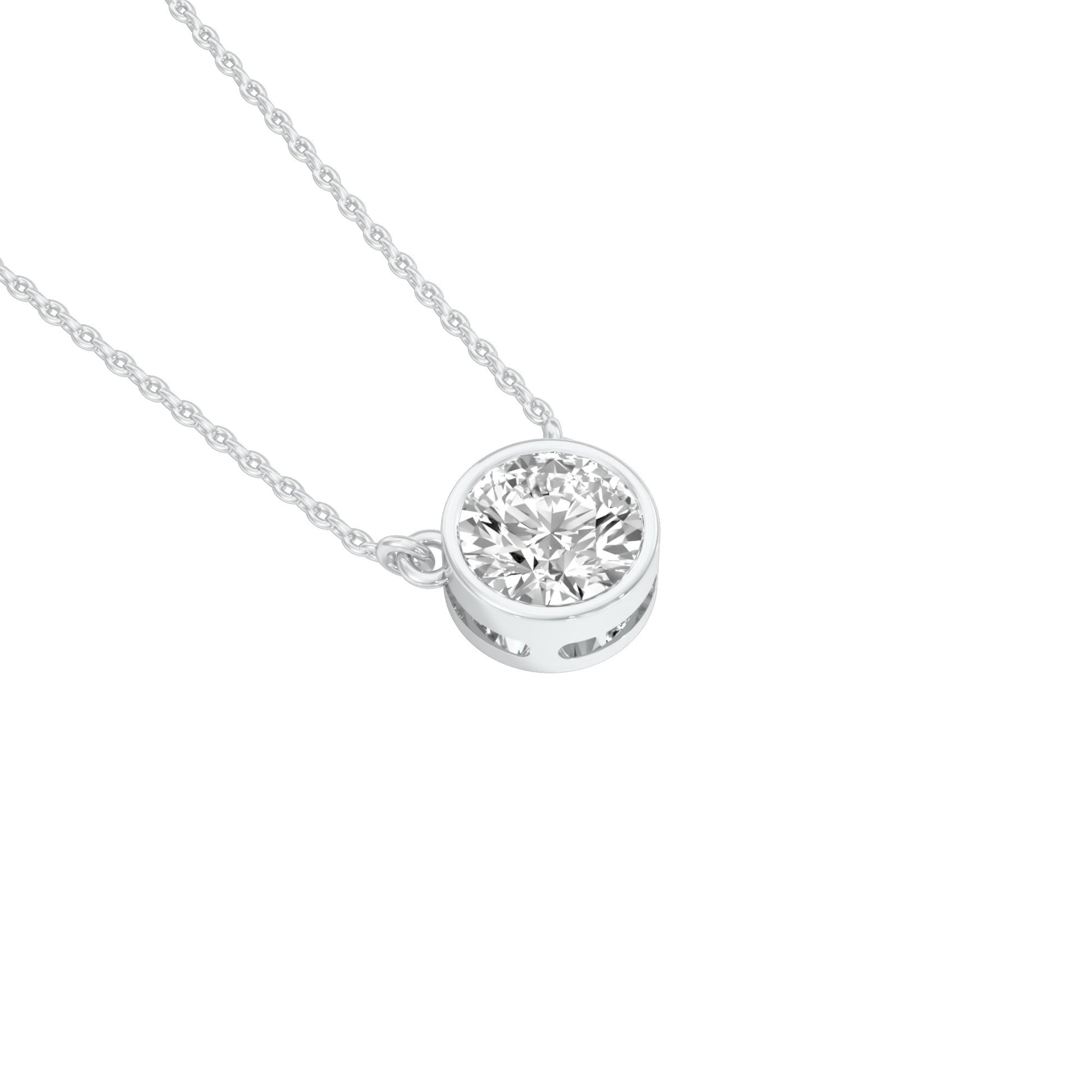 Bold Yet Small Diamond Pendant 18 KT / White Gold