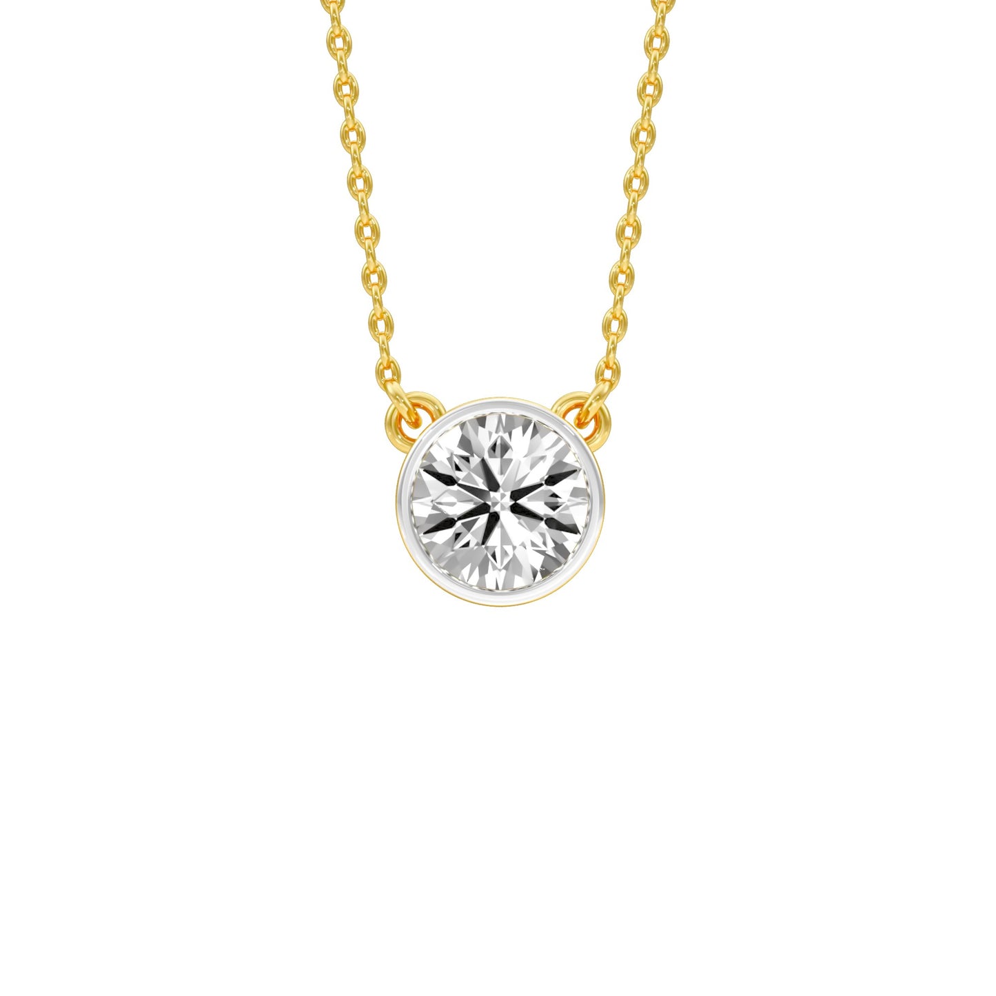 Bold Yet Small Diamond Pendant 18 KT / Yellow Gold