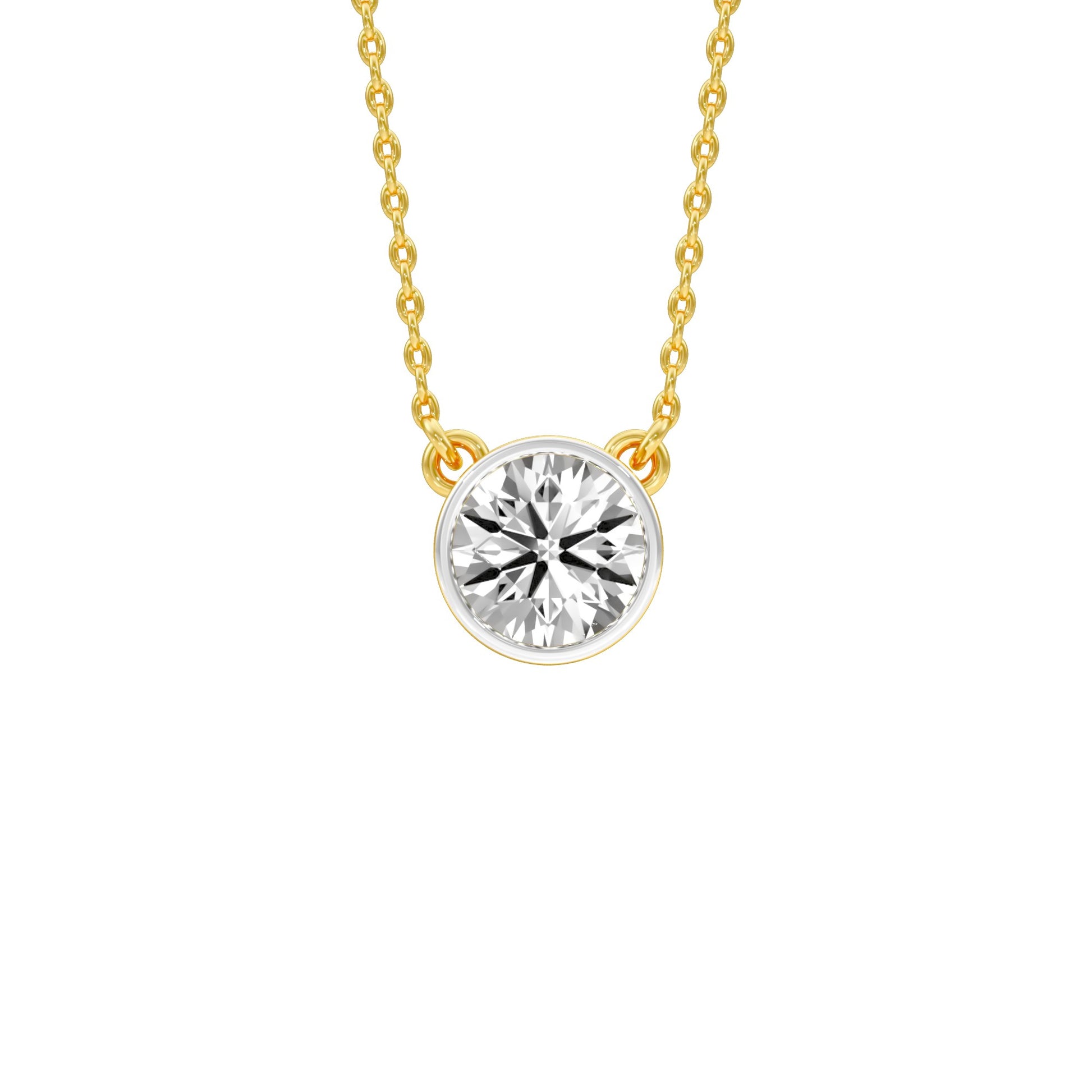 Bold Yet Small Diamond Pendant 18 KT / Yellow Gold